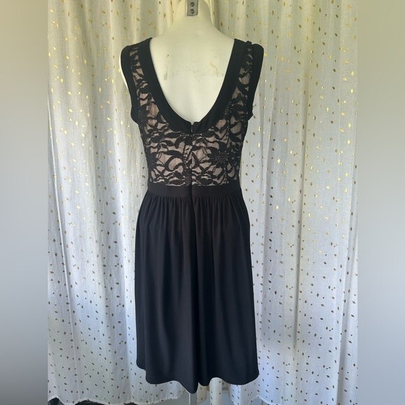 R&M Richards Mini Sequin Lace Sleeveless Lined Mini Little Black Formal Dress 6 - Picture 3 of 6